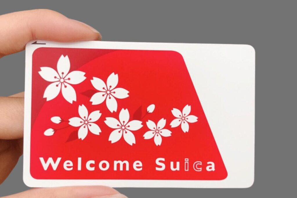 IC Card smart prepaid transit card Welcome Suica card red cherry blossom design for tourists to Japan