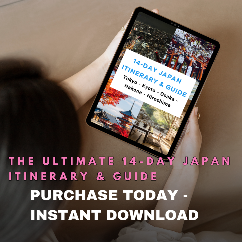 japan travel itinerary guide planner season guide journal food restaurant recommendations food restaurants workbook tokyo osaka kyoto hiroshima hakone onsen digital download instant printable file
